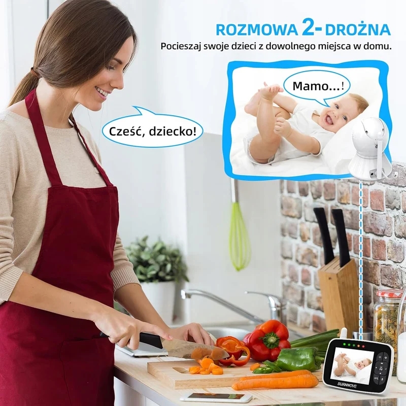 BURNNOVE SM35PTZ zdalnie sterowana niania elektroniczna 3,5"