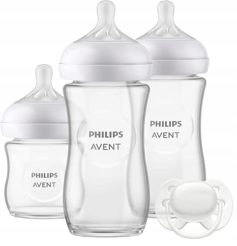 PHILIPS AVENT Natural Response zestaw 3 butelki SZKLANE + smoczek