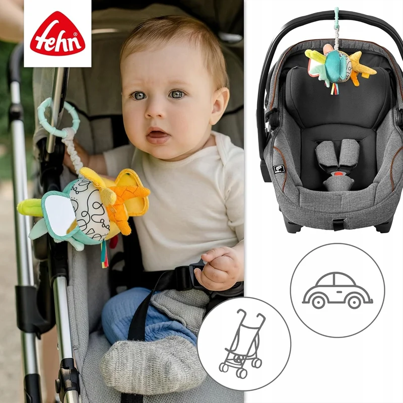 FEHN Dobabydoo zawieszka z piszczałką i lusterkami do wózka, fotelika 23 cm