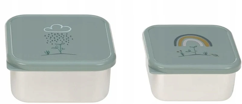 LASSIG Snackbox stalowe PUDEŁKA NA PRZEKĄSKI x2