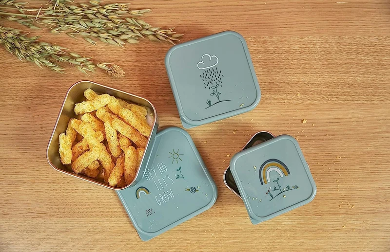 LASSIG Snackbox stalowe PUDEŁKA NA PRZEKĄSKI x2