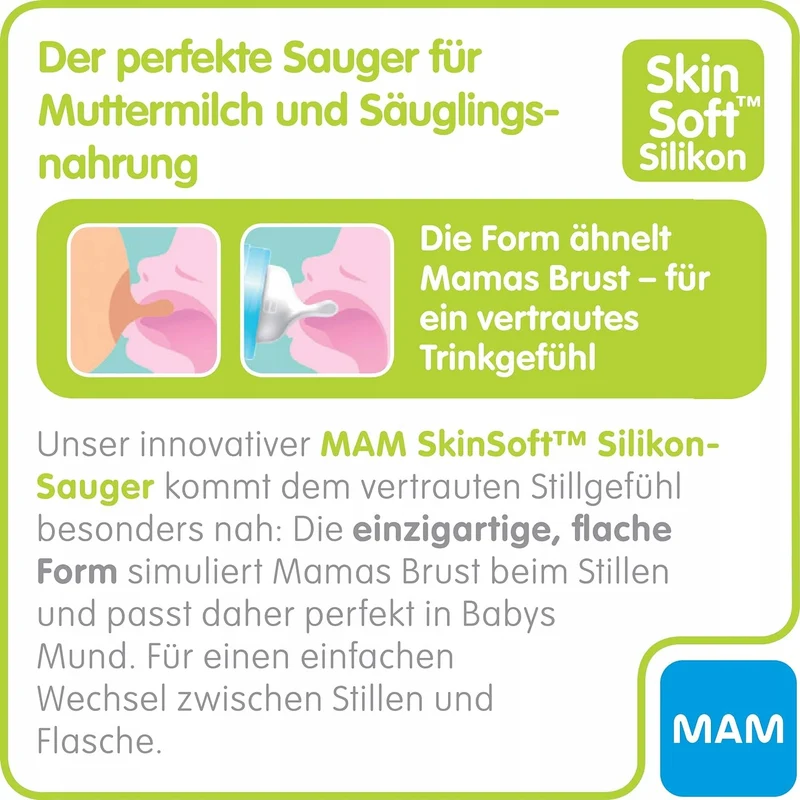 MAM smoczki do butelek 4msc+ x2