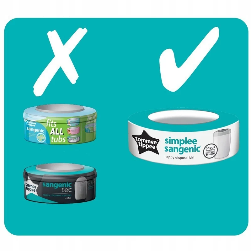 TOMMEE TIPPEE simplee sangenic kosz na zużyte pieluchy + wkład