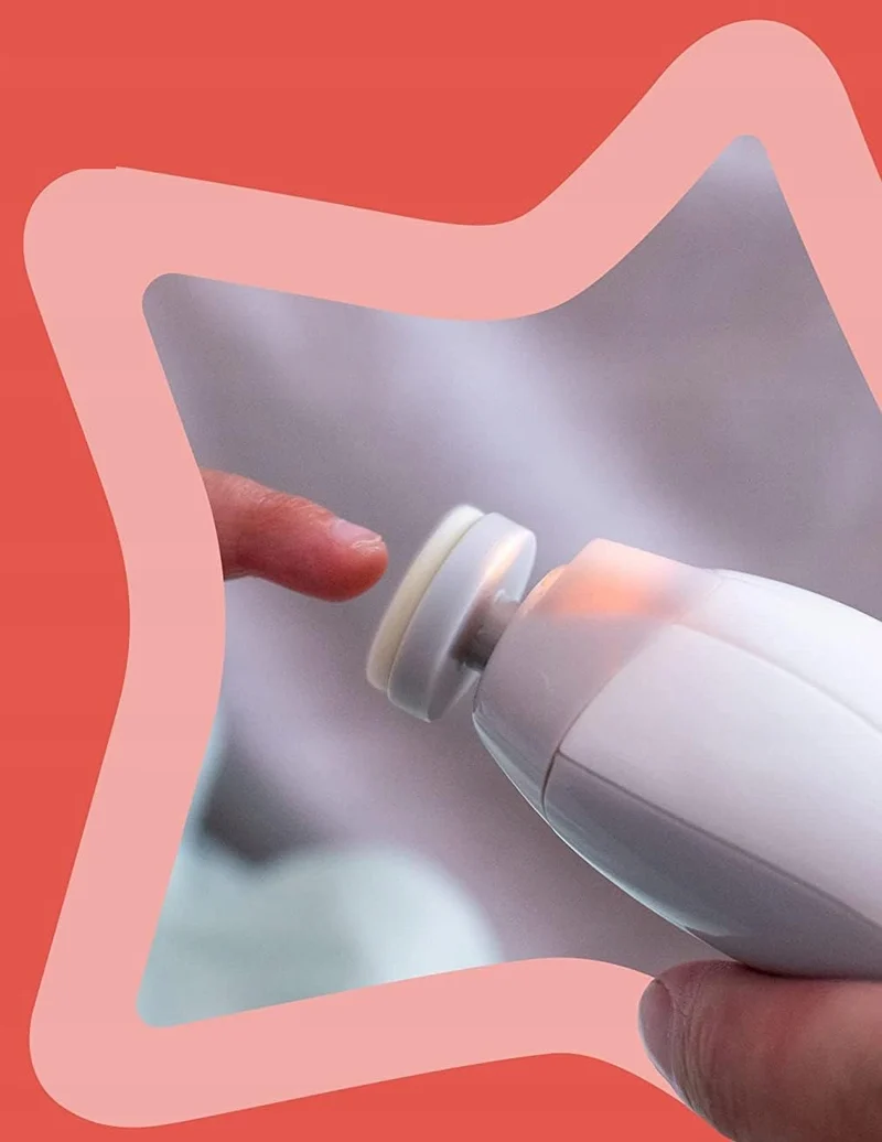 TOMMEE TIPPEE elektryczny pilnik do paznokci z lampką LED dzieci i dorośli