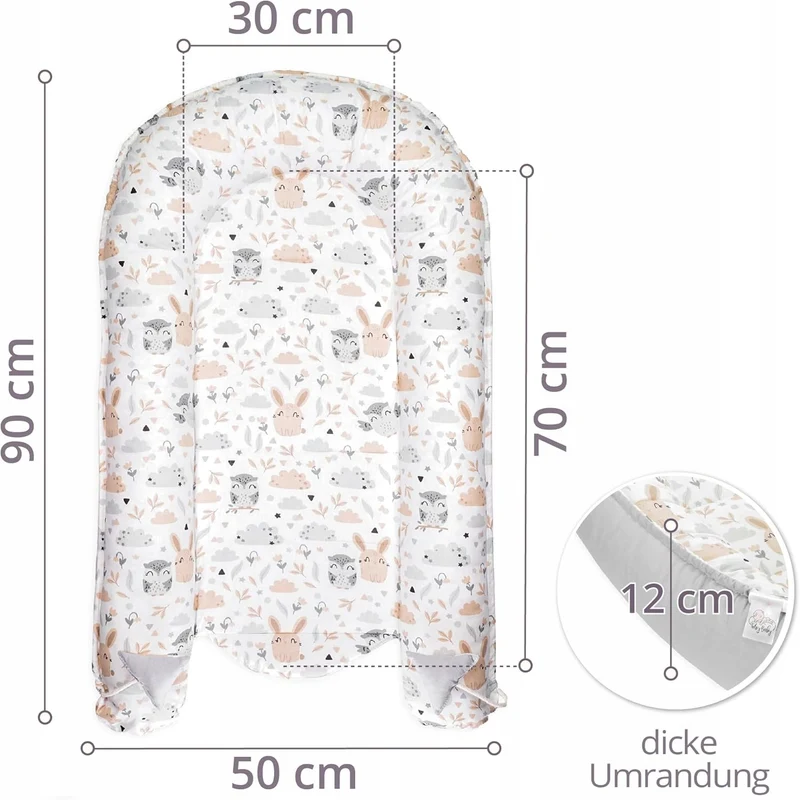 TOTSY BABY kokon niemowlęcy gniazdo 90 x 50