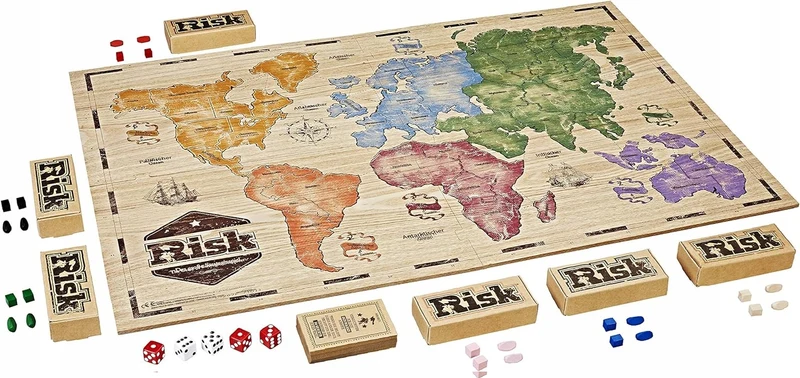 HASBRO Risk gra strategiczna drewniane plansza i pionki J. FRANCUSKI