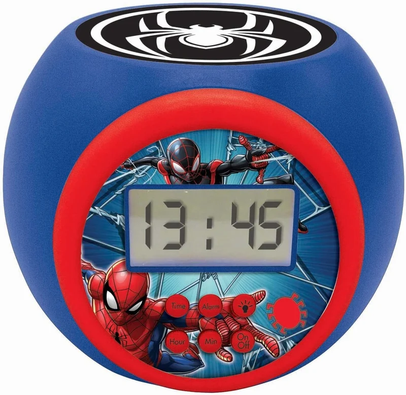 LEXIBOOK Spiderman projektor 3 kolory oraz budzik z wyświetlaczem LCD
