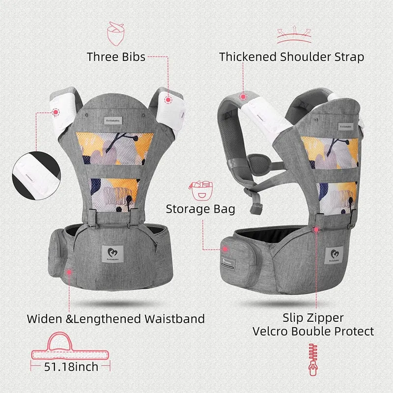 BELLABABY nosidełko ergonomiczne z pasem biodrowym 3w1 0-36msc