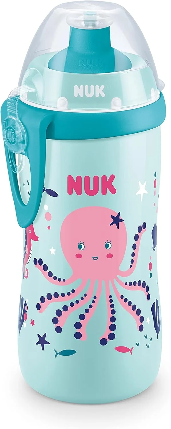 NUK Junior Cup BUTELKA 18 m+ ustnik push-pull 300 ml EFEKT KAMELEONA