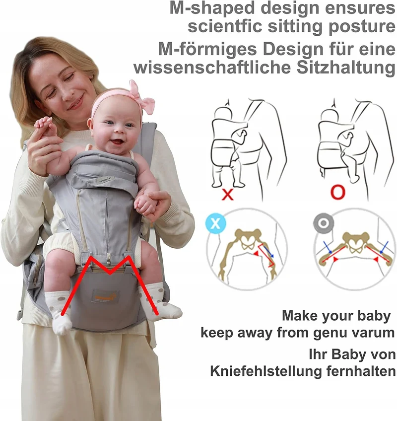 GROWNSY nosidełko ergonomiczne z pasem biodrowym 6w1