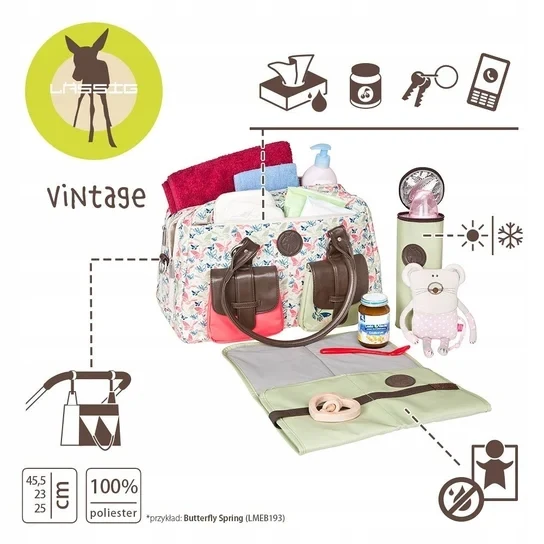 LASSIG Vintage Metro Bag torba na pieluchy i akcesoria + dodatki