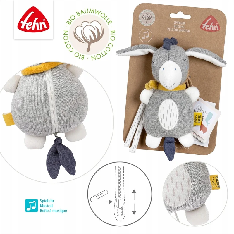 FEHN Nature zawieszka OSIOŁEK z pozytywką 22cm