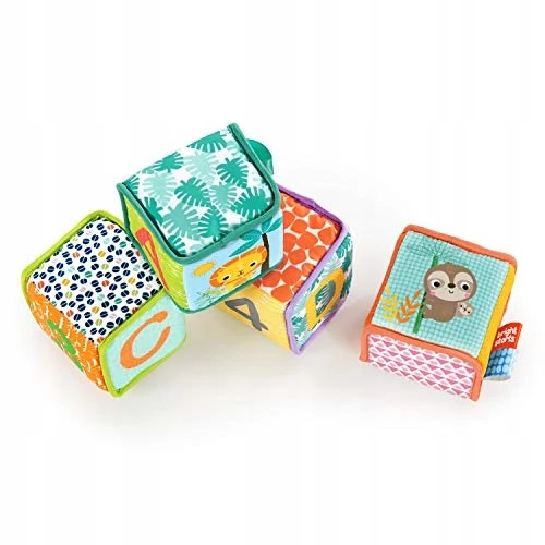 BRIGHT STARTS miękkie klocki edukacyjne GRAB & STACK