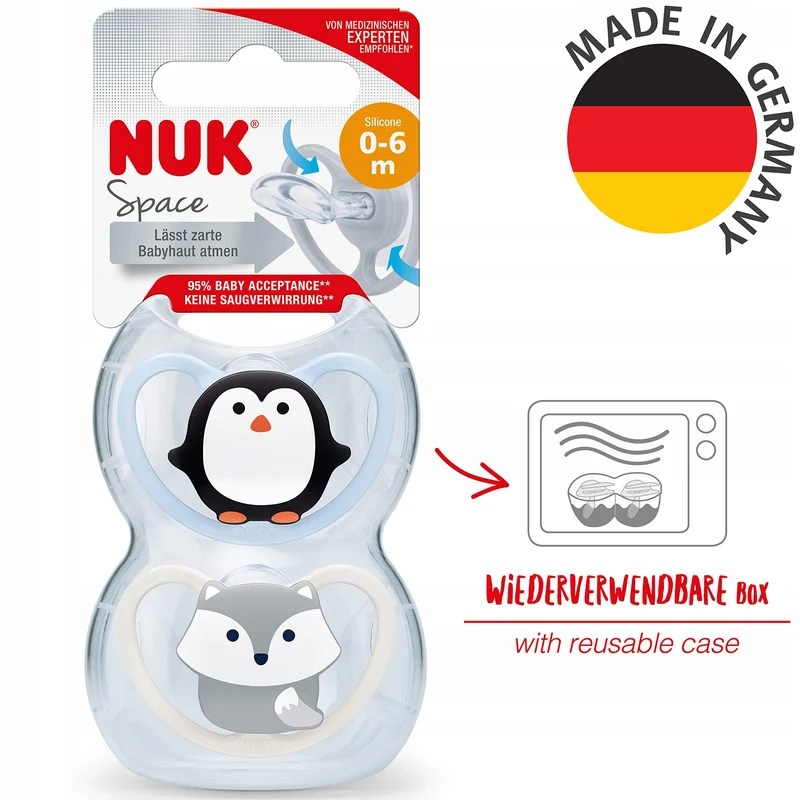 NUK Space smoczek uspokajający silikon x2 0-6msc +box