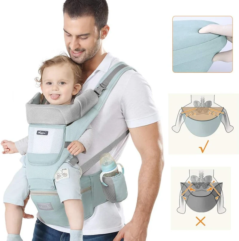 NOSIDEŁKO ergonomiczne z pasem biodrowym 11w1