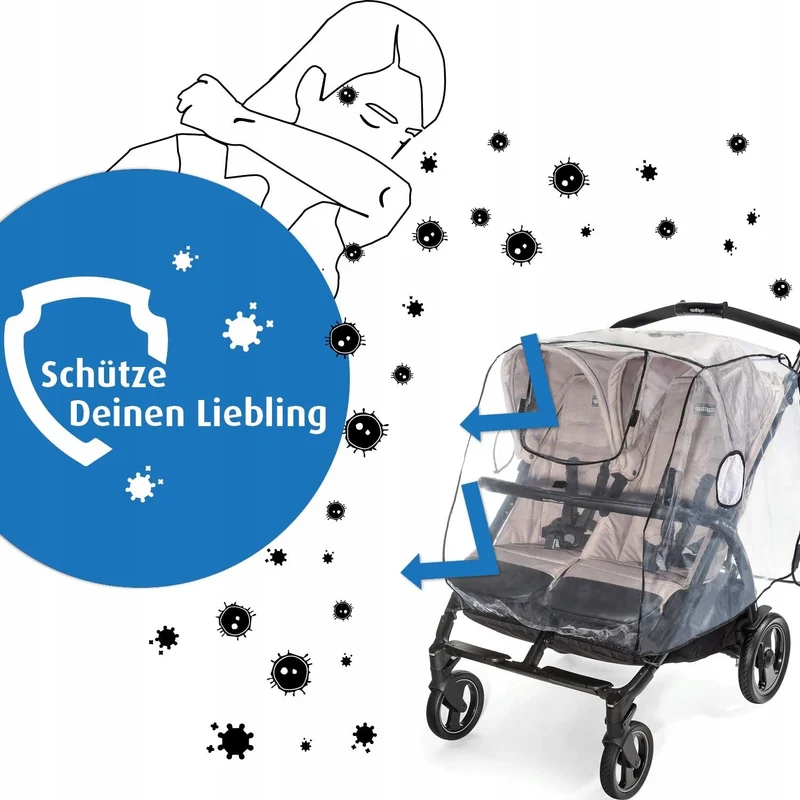 REER folia przeciwdeszczowa do wózków bliźniaczych