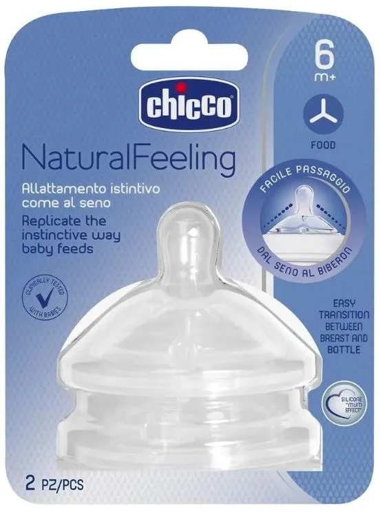 CHICCO smoczek do butelki NaturalFeeling 6m+