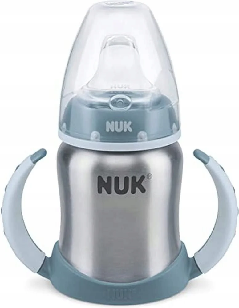 NUK First Choice stalowy kubek niekapek 125 ml 6 m+