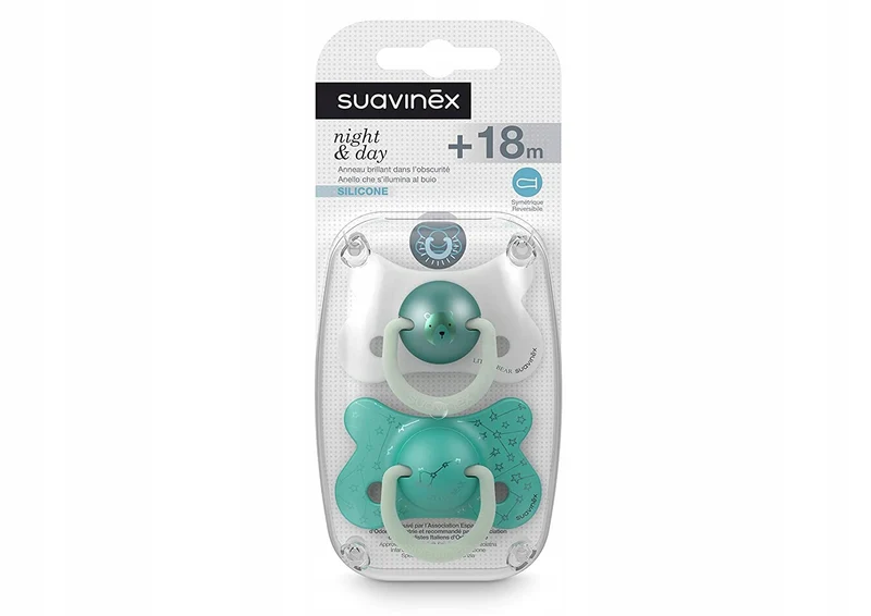 SUAVINEX smoczek Day&Night x2 silikon 18m+ ŚWIECĄ