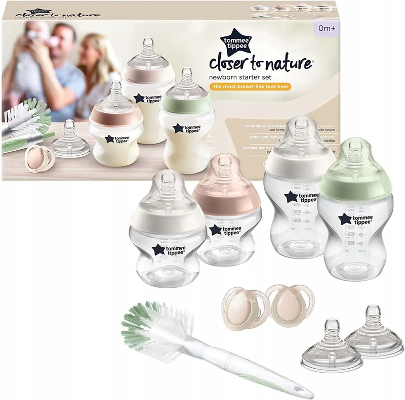 TOMMEE TIPPEE zestaw startowy butelki, smoczki 9el