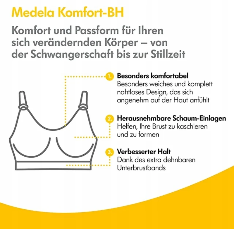 MEDELA biustonosz do karmienia KOMFORT +wkładki M