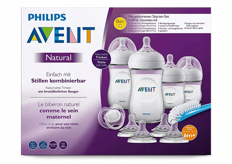 PHILIPS AVENT zestaw butelek 8 smoczków szczotka 1