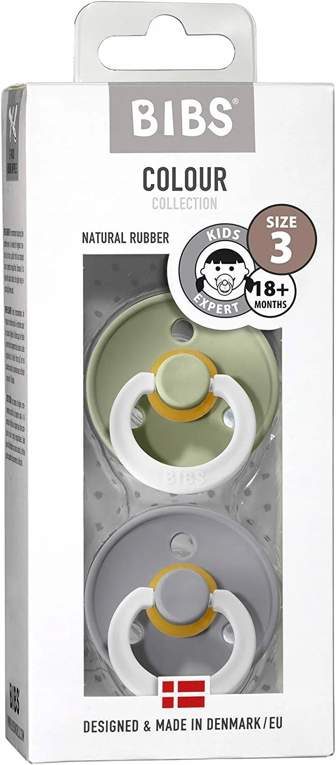BIBS COLOUR GLOW smoczki uspokajające 2pack kauczuk 18 msc+ ŚWIECĄCE
