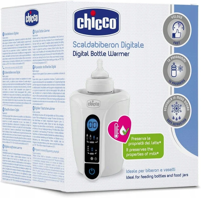 CHICCO cyfrowy PODGRZEWACZ ROZMRAŻACZ do butelek