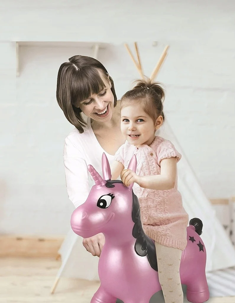 LEXIBOOK Jednorożec GUMOWY SKOCZEK 57 cm + pompka