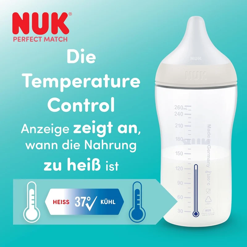NUK Perfect Match butelki antykolkowe 150/260 ml 3m+