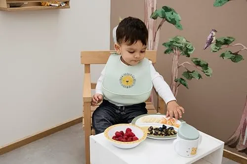 STERNTALER śliniak dziecięcy silikonowy z kieszonką Lew Leo regulowany