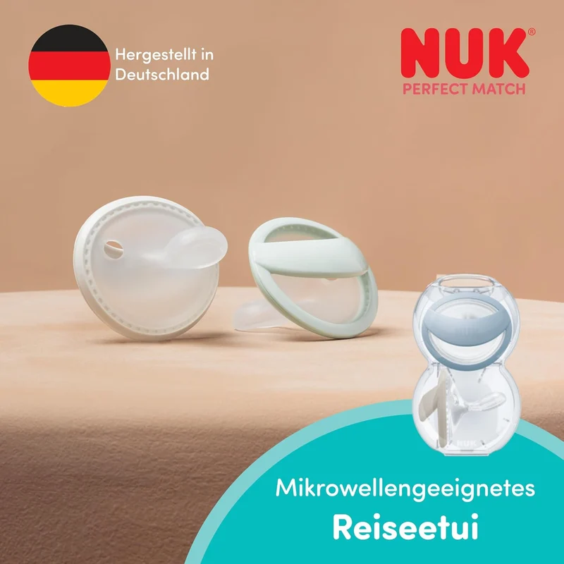NUK Perfect Match smoczki 0-6 mies. 2 szt. beżowy/czerwony