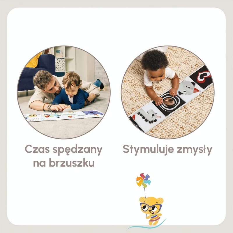 TINY LOVE dwustronna książeczka sensoryczna 0+ kontrast