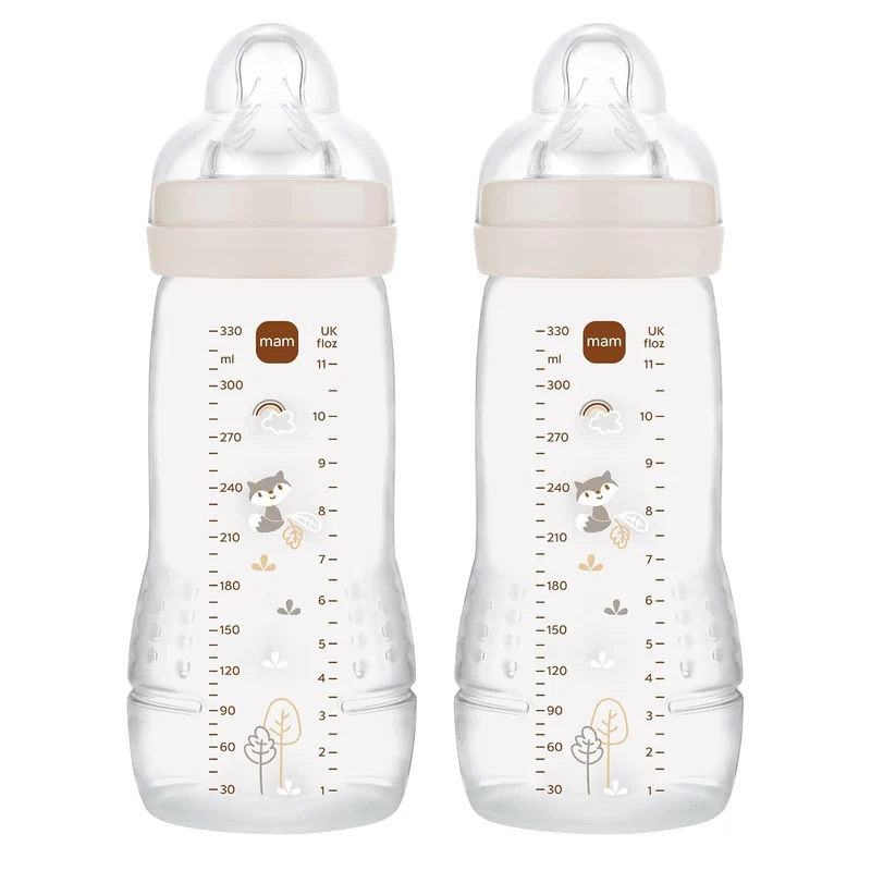 MAM Easy Active zestaw butelek 2x 330 ml 4 m+ smoczek 2 LIS