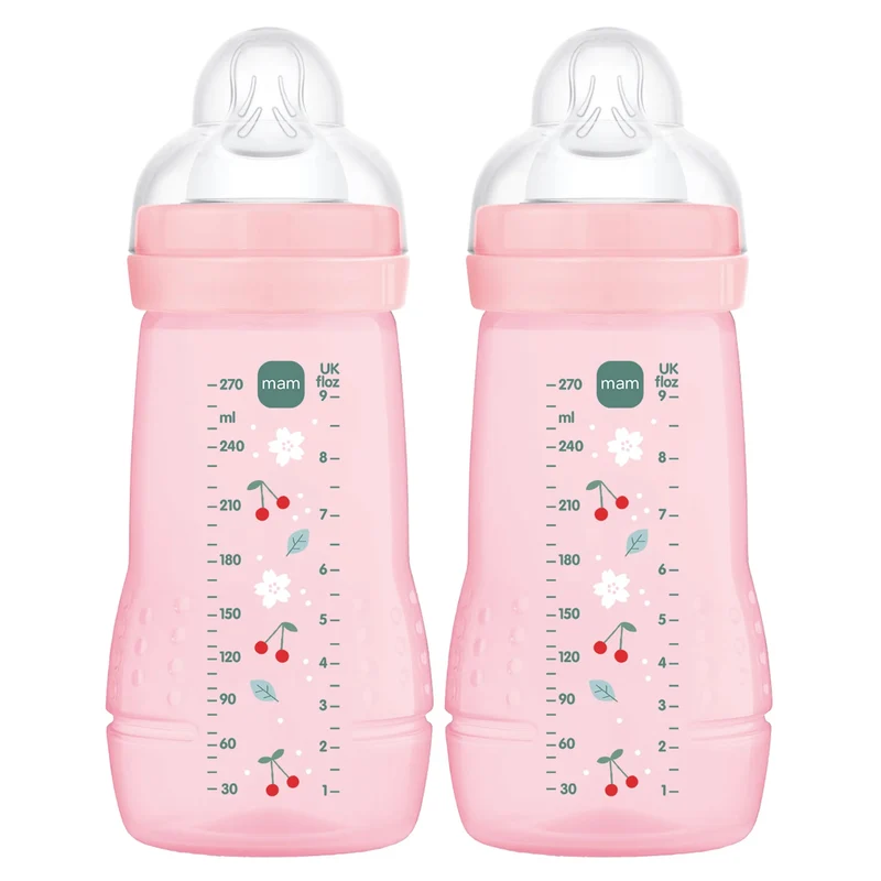 MAM Easy Active zestaw butelek 2x 270 ml wiek 0+ smoczek 1 CZEREŚNIE
