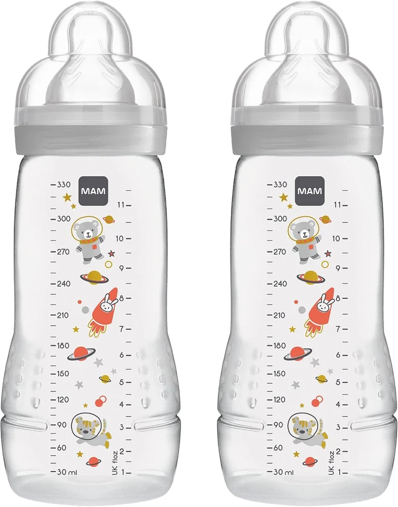 MAM Easy Active zestaw butelek 330 ml 4 m+ smoczek 2 KOSMOS