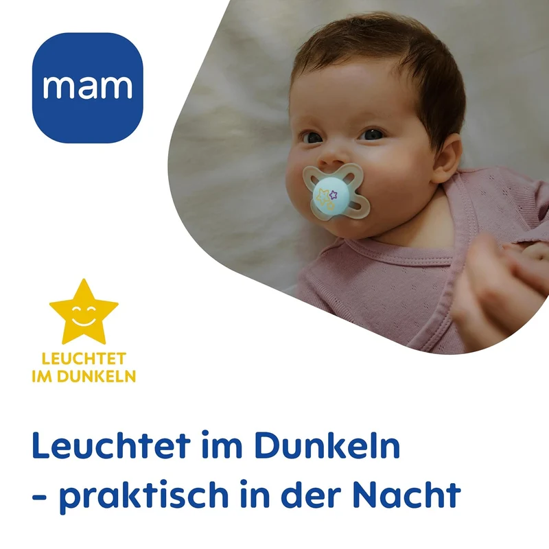 MAM Original Start smoczki uspokajające Day&Night 0-2m x4 ŚWIECĄCE