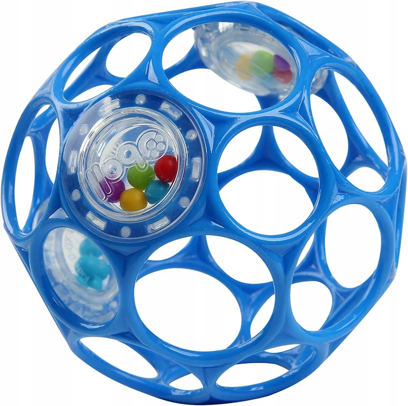 BRIGHT STARTS Oball Rattle silikonowy chwytak gryzak z grzechotką 10 cm