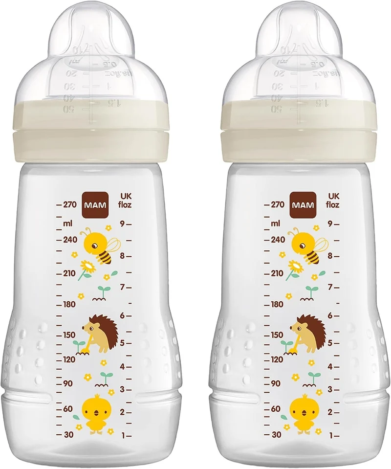 MAM Easy Active zestaw butelek 2x 270 ml wiek 0+ smoczek 1 ŁĄKA
