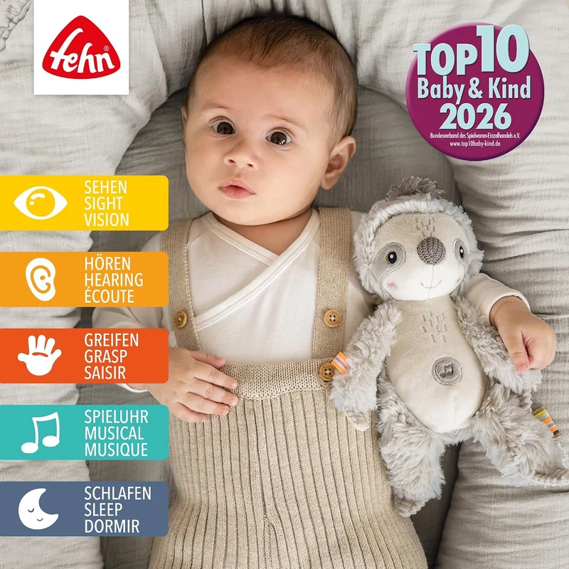 FEHN Leniwiec przytulanka z Cry Sensorem 19cm