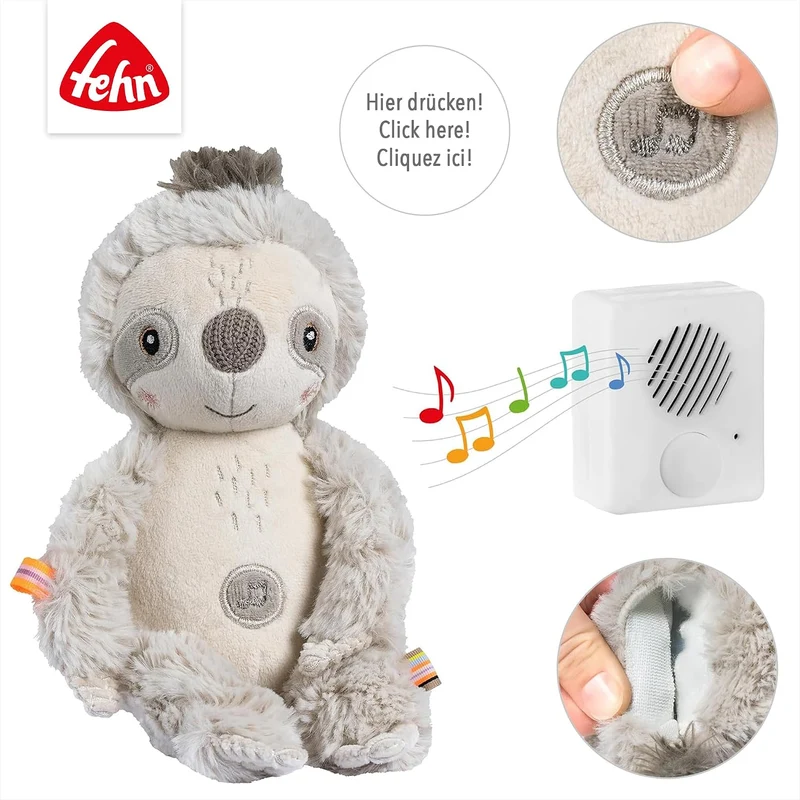 FEHN Leniwiec przytulanka z Cry Sensorem 19cm