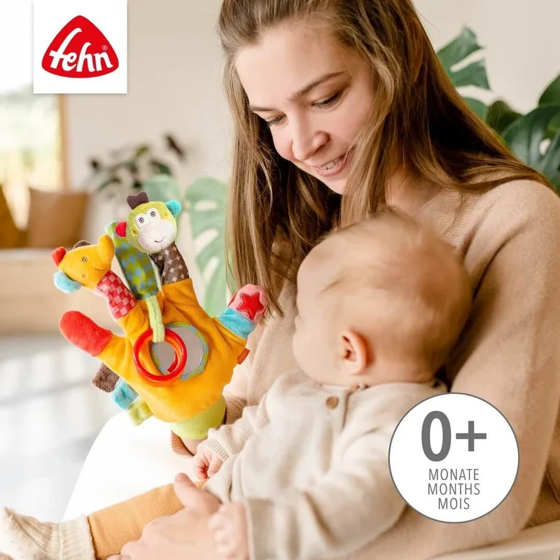 Fehn Safari pacynka sensoryczna z grzechotką