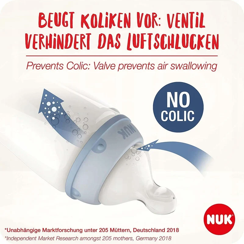 NUK No Colic zestaw butelek 3x 300 ml 0-6