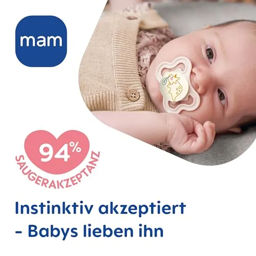 MAM Supreme Day&Night smoczek uspokajający silikonowy 0-6m x4 ŚWIECĄCE