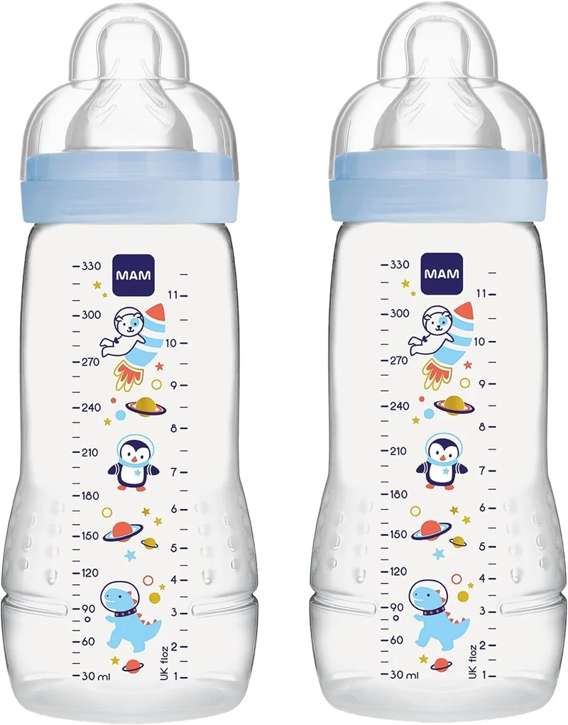 MAM Easy Active zestaw butelek 2x 330 ml 4 m+ smoczek 2 KOSMOS