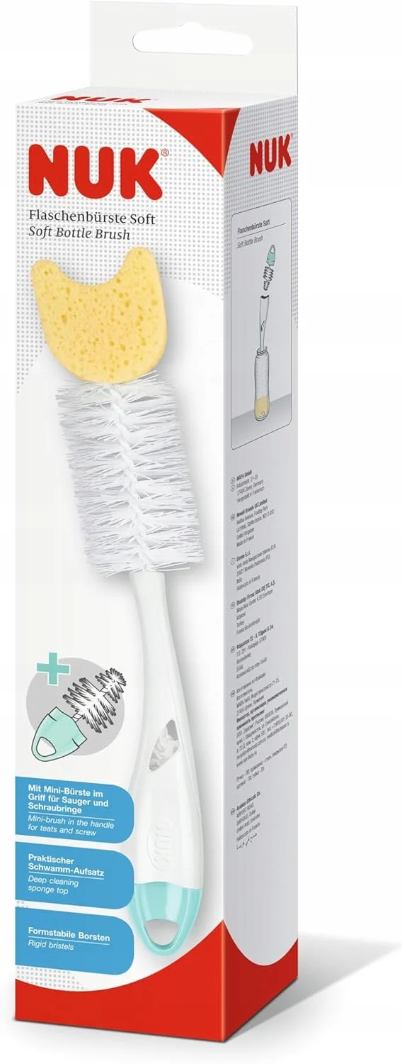 NUK 2w1 szczotka do czyszczenia smoczków butelek i smoczków 28 cm