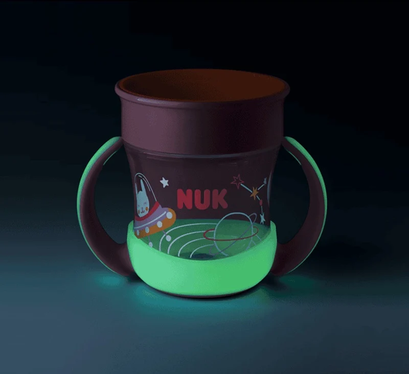 NUK Mini Magic Cup kubek niekapek 360° 160 ml 6 m+ świecący w ciemności