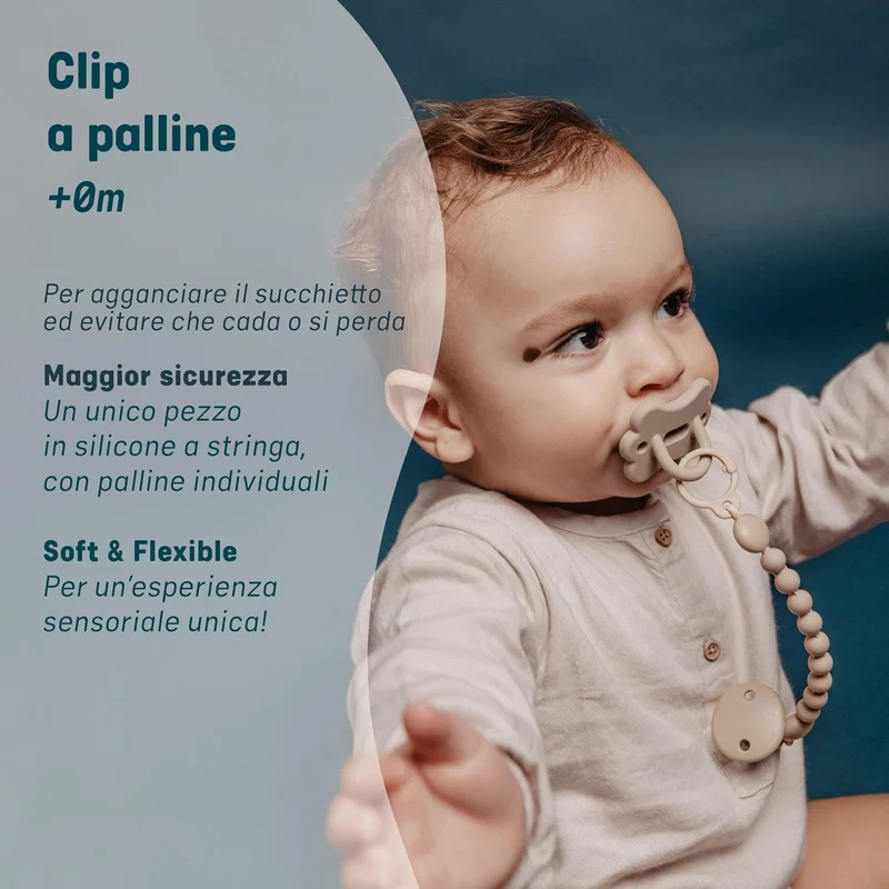 SUAVINEX Colour Essence silikonowa zawieszka do smoczka z klipsem
