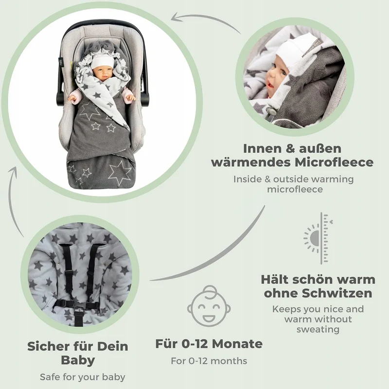 LILLY&BEN otulacz kocyk do fotelika wózka POLAROWY na pasy
